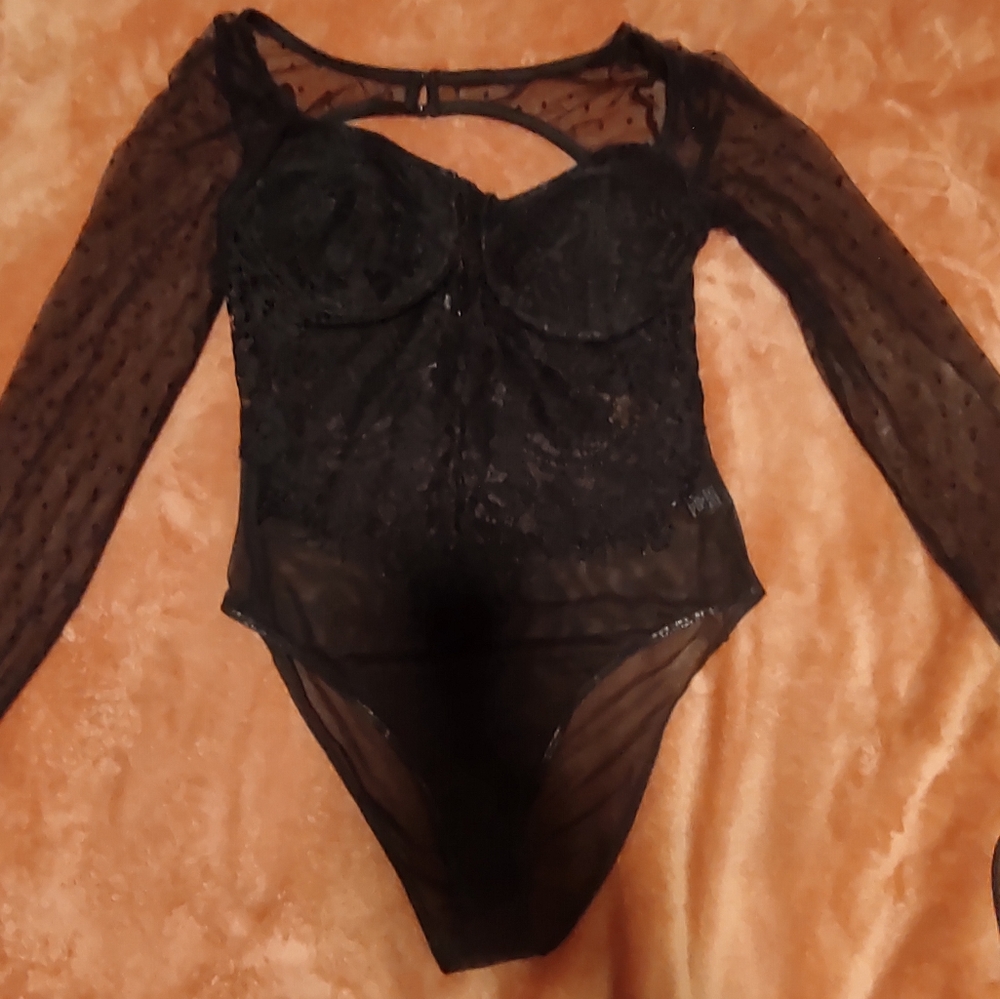 Black lace bodysuit